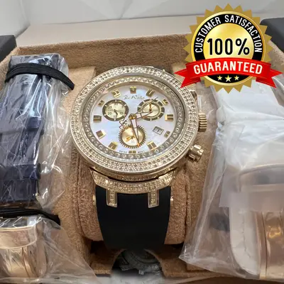 Joe Rodeo Master Men's Diamond Watch, 2.20ct Genuine Diamonds, Yellow Dial, 46mm - Thumbnail 5